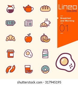 Lineo Colors - Breakfast and Morning icons, 