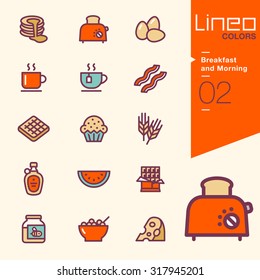 Lineo Colors - Breakfast and Morning icons