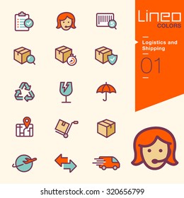 Lineo Colors - Logistics and Shipping icons