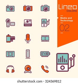 Lineo Colors - Media and Technology icons