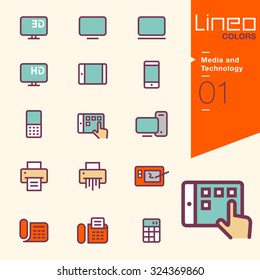 Lineo Colors - Media and Technology icons
