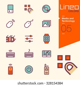 Lineo Colors - Media and Technology icons