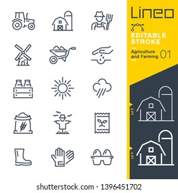 Lineo Editable Stroke - Agriculture and Farming line icons