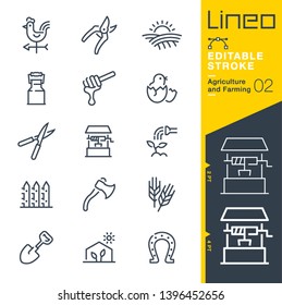 Lineo Editable Stroke - Agriculture and Farming line icons