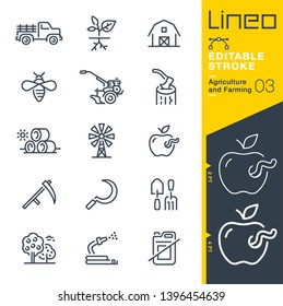 Lineo Editable Stroke - Agriculture and Farming line icons