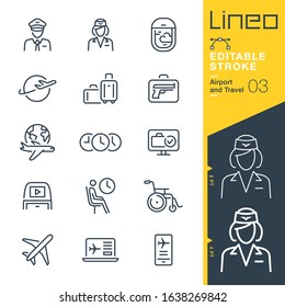 Lineo Editable Stroke - Airport And Travel Outline Icons