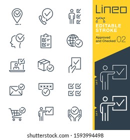 Lineo Editable Stroke - Approved and Checked outline icons