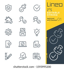 Lineo Editable Stroke - Approved and Checked outline icons