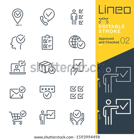 Lineo Editable Stroke - Approved and Checked outline icons