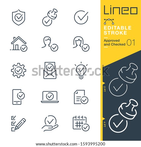 Lineo Editable Stroke - Approved and Checked outline icons