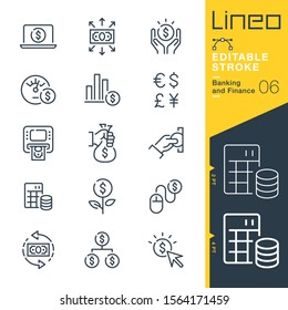 Lineo Editable Stroke - Banking and Finance line icons