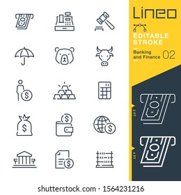 Lineo Editable Stroke - Banking And Finance Line Icons