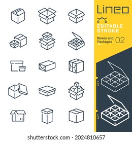 Lineo Editable Stroke - Boxes and Packages line icons