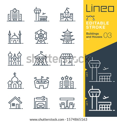 Lineo Editable Stroke - Buildings and Houses outline icons