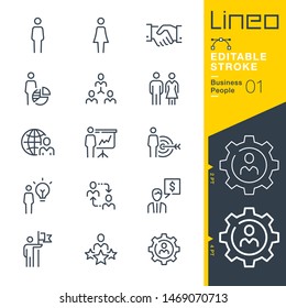 Lineo Editable Stroke - Business People line icons