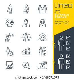 Lineo Editable Stroke - Business People line icons