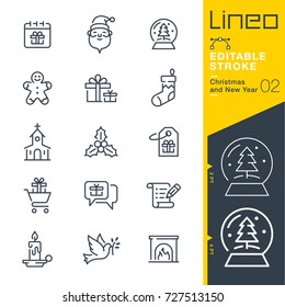 Lineo Editable Stroke - Christmas and New Year line icons
Vector Icons - Adjust stroke weight - Expand to any size - Change to any colour