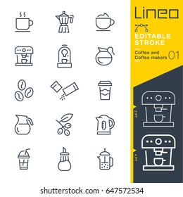 Lineo Editable Stroke - Coffee line icons
Vector Icons - Adjust stroke weight - Expand to any size - Change to any colour