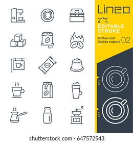 Lineo Editable Stroke - Coffee line icons
Vector Icons - Adjust stroke weight - Expand to any size - Change to any colour