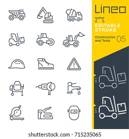 Lineo Editable Stroke - Construction and Tools line icons
Vector Icons - Adjust stroke weight - Expand to any size - Change to any colour