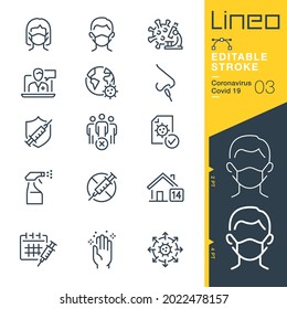 Lineo Editable Stroke - Coronavirus Covid 19 Line Icons