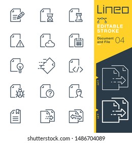 Lineo Editable Stroke - Document and File line icons