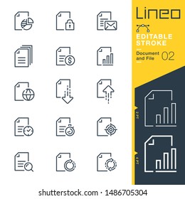 Lineo Editable Stroke - Document and File line icons