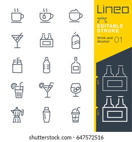 Lineo Editable Stroke - Drink and Alcohol line icons
Vector Icons - Adjust stroke weight - Expand to any size - Change to any colour