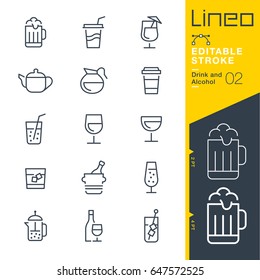 Lineo Editable Stroke - Drink and Alcohol line icons
Vector Icons - Adjust stroke weight - Expand to any size - Change to any colour