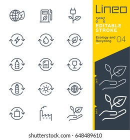 Lineo Editable Stroke - Ecology and Recycling line icons
Vector Icons - Adjust stroke weight - Expand to any size - Change to any colour