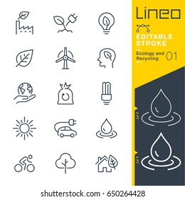 Lineo Editable Stroke - Ecology and Recycling line icons
Vector Icons - Adjust stroke weight - Expand to any size - Change to any colour