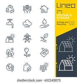 Lineo Editable Stroke - ícones de linha de ecologia e reciclagem
Ícones vetoriais - Ajustar a espessura do traço - Expandir para qualquer tamanho - Mude para qualquer cor