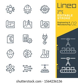 Lineo Editable Stroke - Engineering and Manufacturing line icons