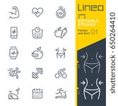 Lineo Editable Stroke - Fitness and Gym line icons
Vector Icons - Adjust stroke weight - Expand to any size - Change to any colour