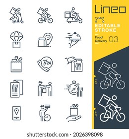 Lineo Editable Stroke - Symbole der Lebensmittellieferlinie