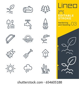 Lineo Editable Stroke - Gardening and Seeding line icons
Vector Icons - Adjust stroke weight - Expand to any size - Change to any colour