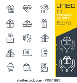 Lineo Editable Stroke - Gifts and Surprise line icons
Vector Icons - Adjust stroke weight - Expand to any size - Change to any colour