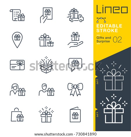 Lineo Editable Stroke - Gifts and Surprise line icons
Vector Icons - Adjust stroke weight - Expand to any size - Change to any colour