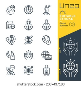 Lineo Editable Stroke - Global Business line icons