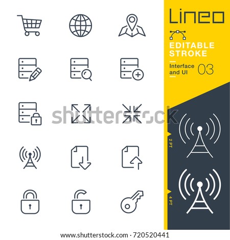 Lineo Editable Stroke - Interface and UI line icons
Vector Icons - Adjust stroke weight - Expand to any size - Change to any colour