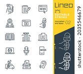Lineo Editable Stroke - Journalism and News line icons