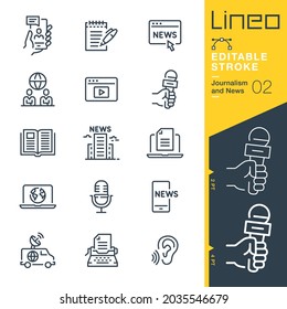 Lineo Editable Stroke - Journalism and News line icons