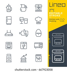 Lineo Editable Stroke - Kitchen and Cooking line icons
Vector Icons - Adjust stroke weight - Expand to any size - Change to any colour