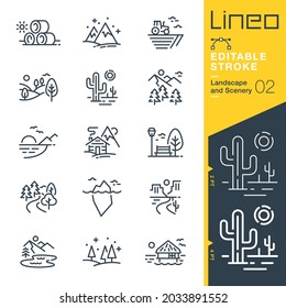 Lineo Editable Stroke - Landscape and Scenery line icons
