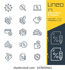 Lineo Editable Stroke - Loan and Investment line icons