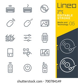 Lineo Editable Stroke - Media and Technology line icons
Vector Icons - Adjust stroke weight - Expand to any size - Change to any colour