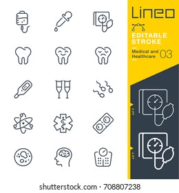 Lineo Editable Stroke - Medical And Healthcare Line Icons
Vector Icons - Adjust Stroke Weight - Expand To Any Size - Change To Any Colour