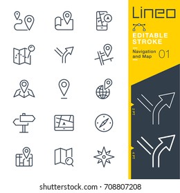 Lineo Editable Stroke - Navigation and Map line icons
Vector Icons - Adjust stroke weight - Expand to any size - Change to any colour