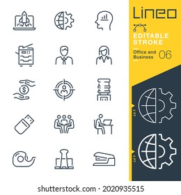 Lineo Editable Stroke - Office and Business line icons