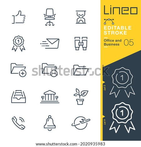 Lineo Editable Stroke - Office and Business line icons